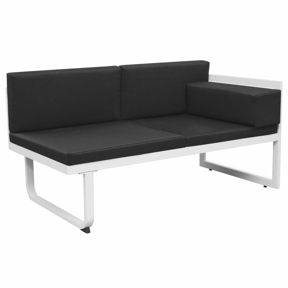 vidaXL 4 Piece Garden Lounge Set with Cushions Aluminium Black, 42815. Picture 5