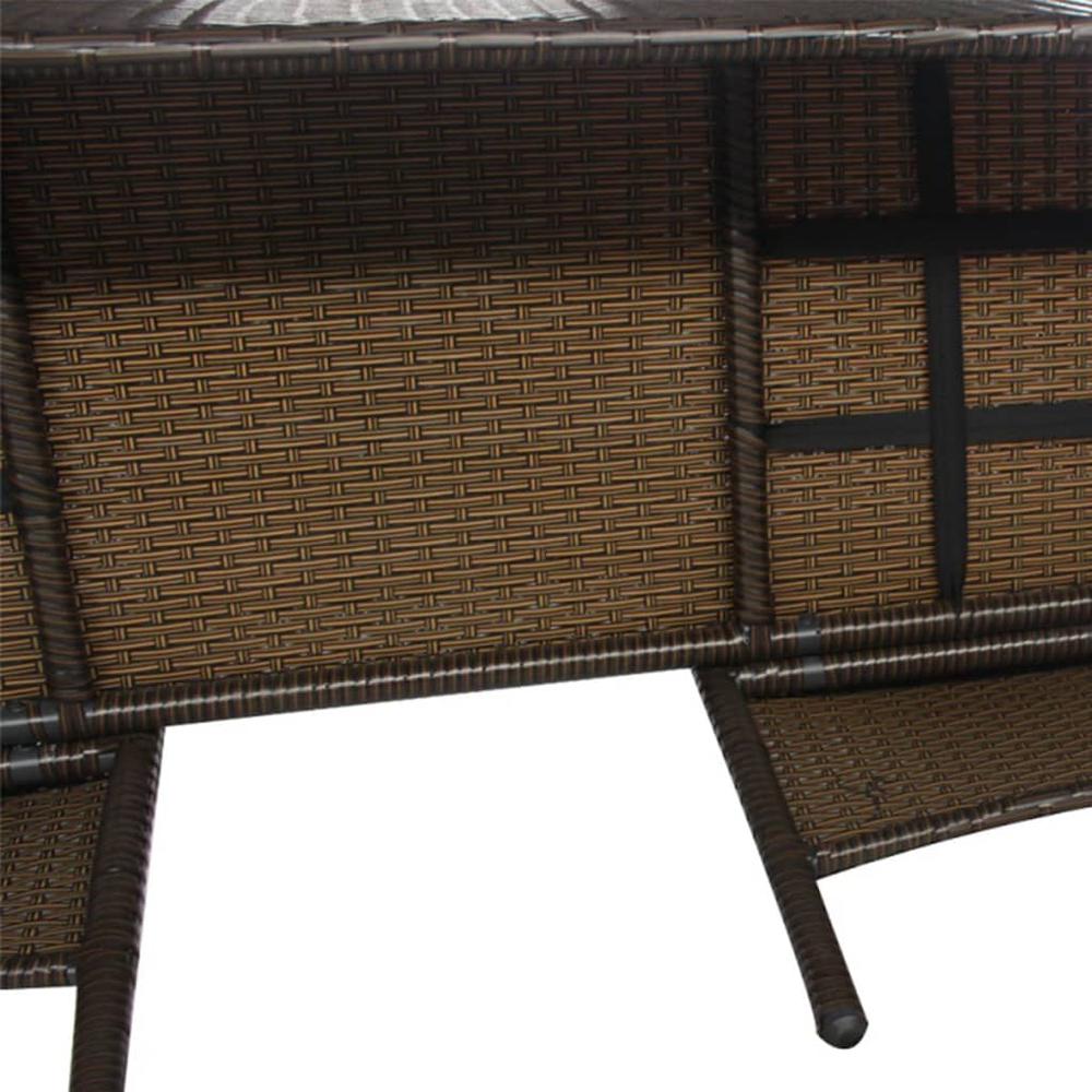vidaXL 2-Seater Garden Sofa with Tea Table Poly Rattan Brown, 42843. Picture 4