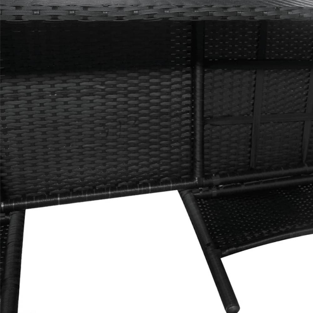 vidaXL 2-Seater Garden Sofa with Tea Table Poly Rattan Black, 42844. Picture 4