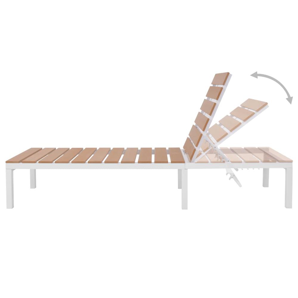 vidaXL Sun Lounger with Table Aluminium WPC and Brown, 42869. Picture 6