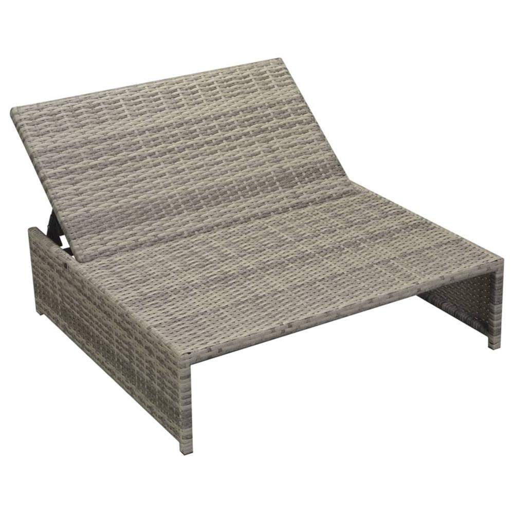 vidaXL Outdoor Lounge Set 15 Pieces Poly Rattan Gray, 42889. Picture 7