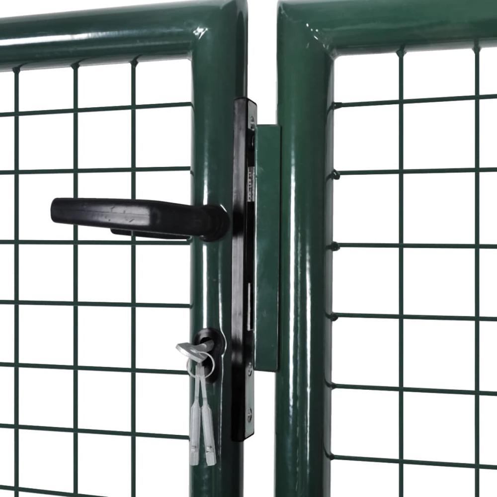 vidaXL Fence Gate Steel 120.5"x59.1" Green, 42979. Picture 3