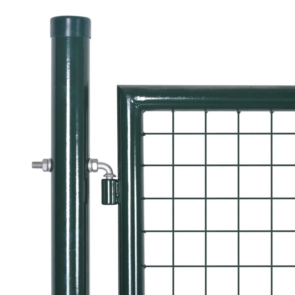 vidaXL Fence Gate Steel 120.5"x59.1" Green, 42979. Picture 4