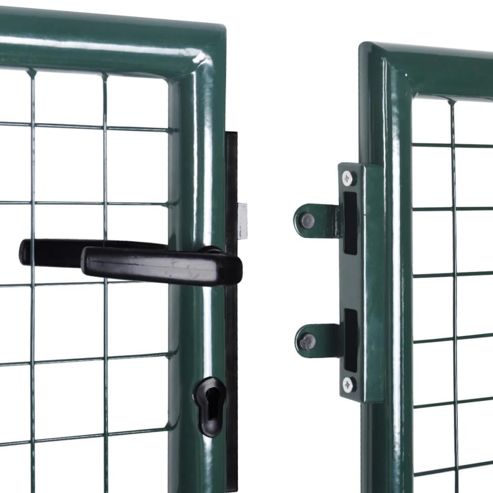 vidaXL Fence Gate Steel 120.5"x59.1" Green, 42979. Picture 6