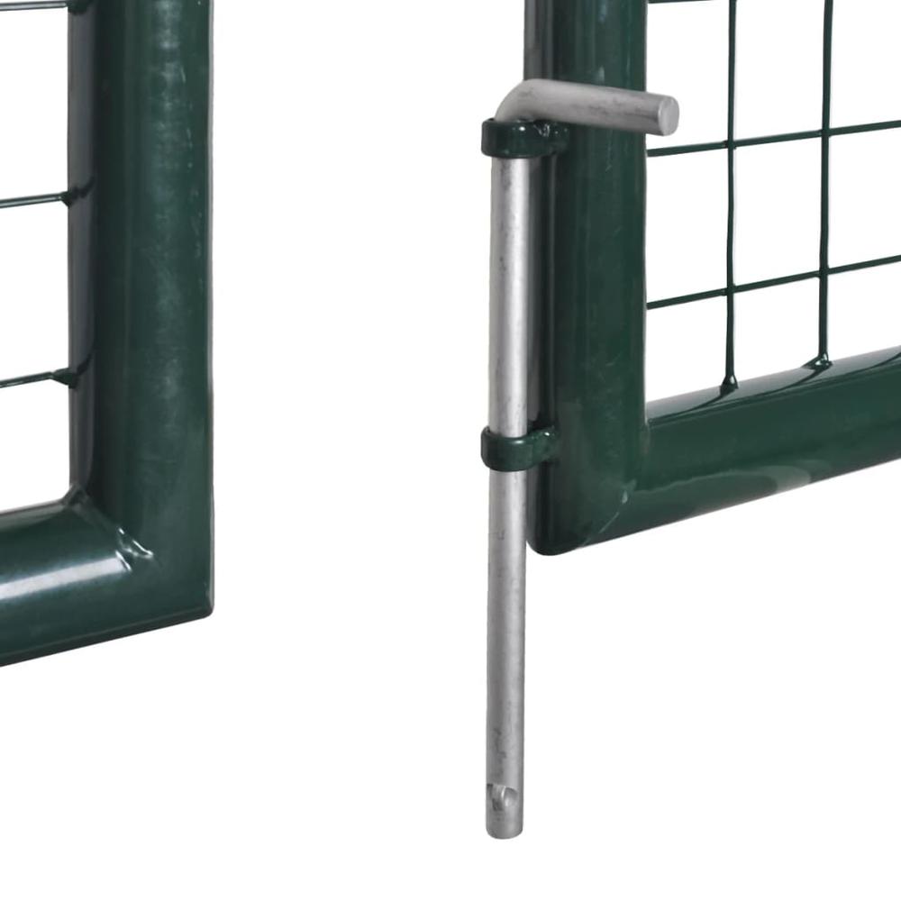 vidaXL Fence Gate Steel 120.5"x59.1" Green, 42979. Picture 7