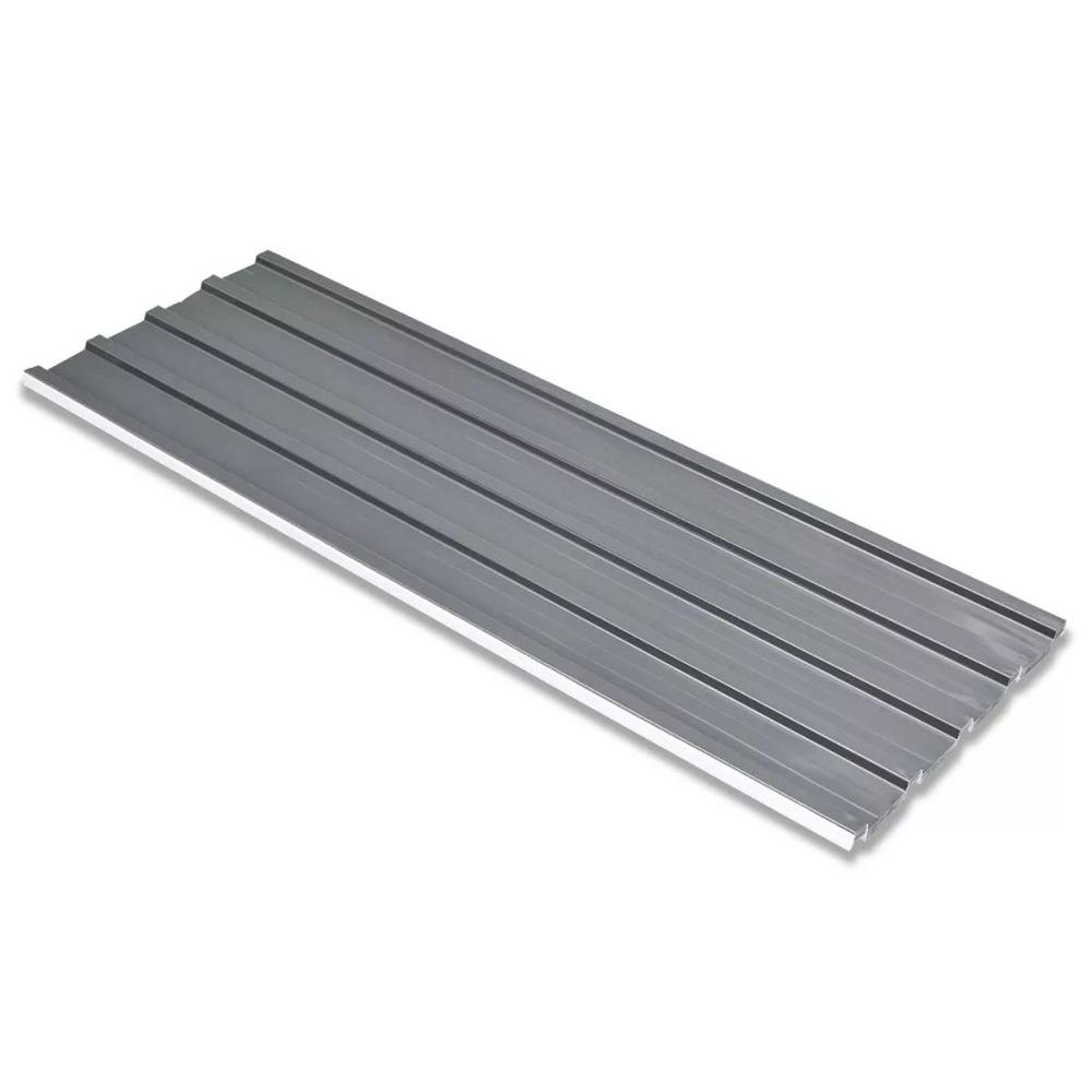 vidaXL Roof Panels 12 pcs Galvanized Steel Gray, 42985. Picture 1
