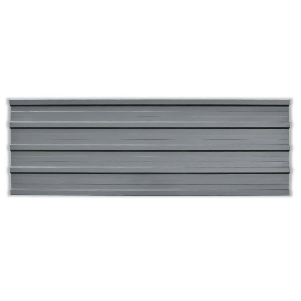 vidaXL Roof Panels 12 pcs Galvanized Steel Gray, 42985. Picture 3