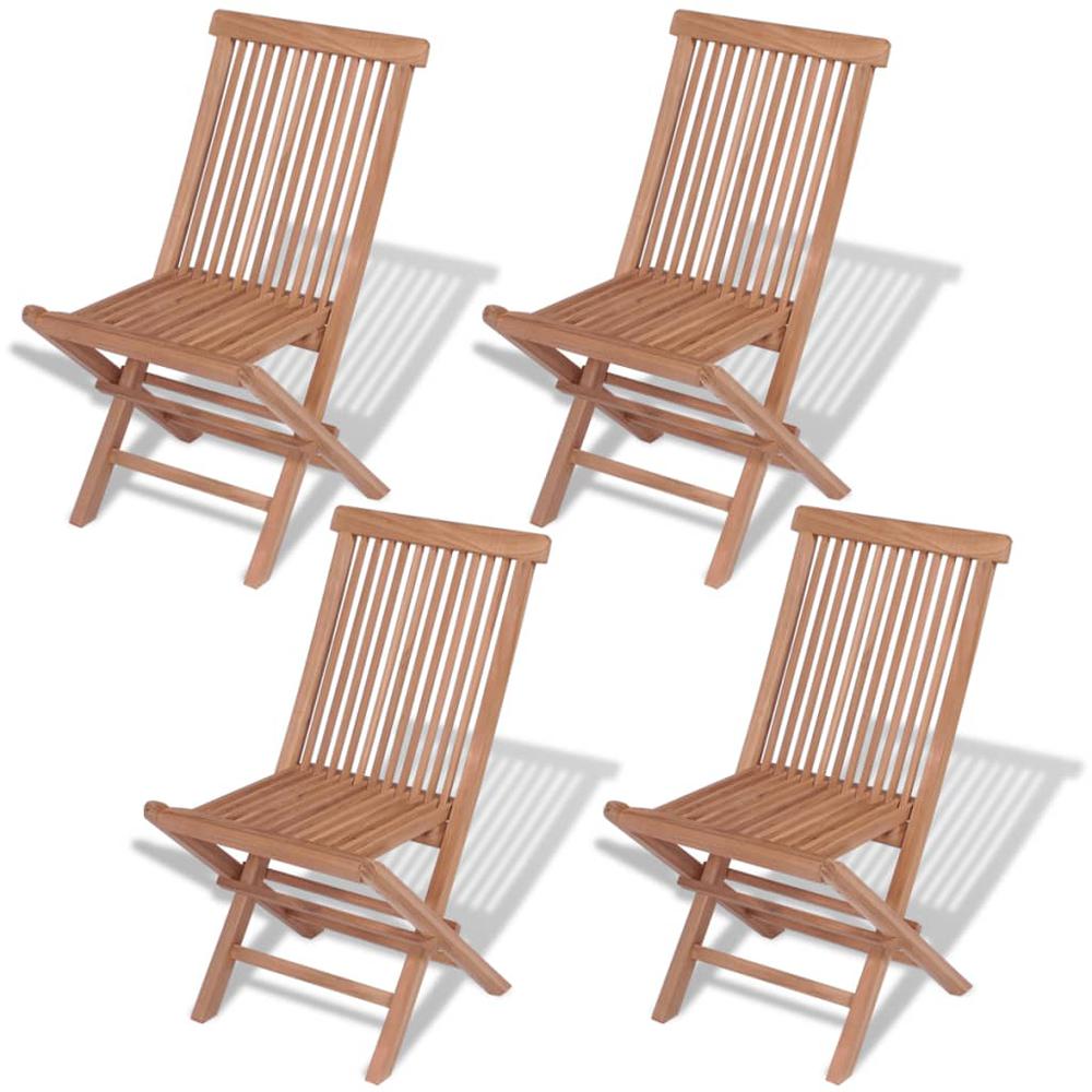 vidaXL Folding Garden Chairs 4 pcs Solid Teak Wood, 43040. Picture 1