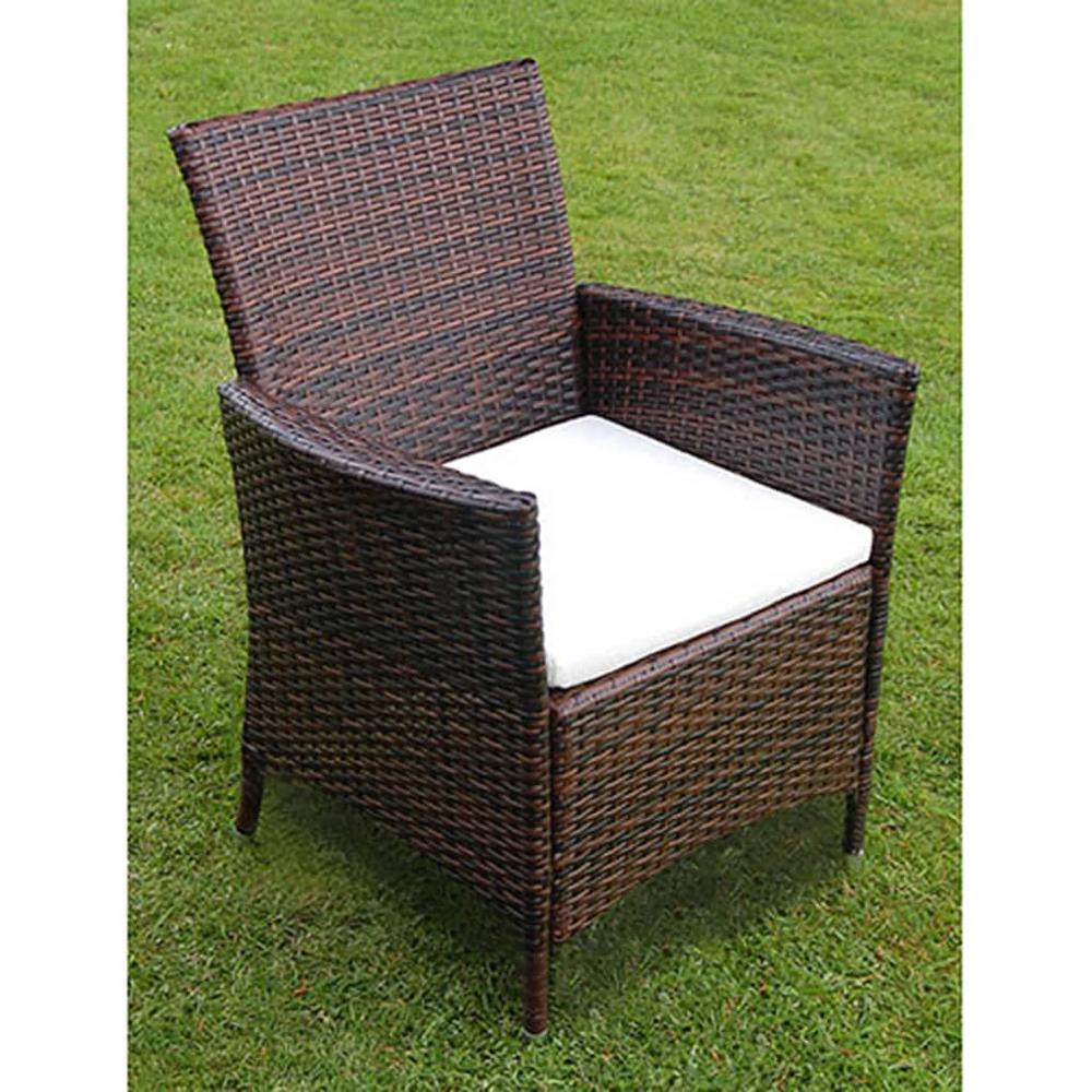 vidaXL 9 Piece Outdoor Dining Set with Cushions Poly Rattan Brown, 43117. Picture 7