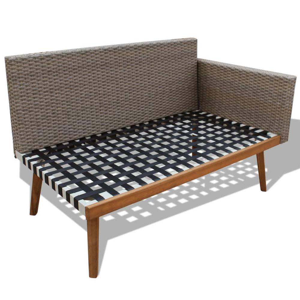 vidaXL 4 Piece Garden Lounge Set with Cushions Poly Rattan Gray, 43133. Picture 4