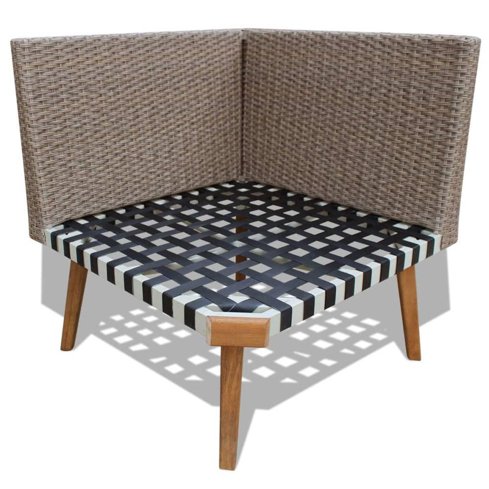 vidaXL 4 Piece Garden Lounge Set with Cushions Poly Rattan Gray, 43133. Picture 6