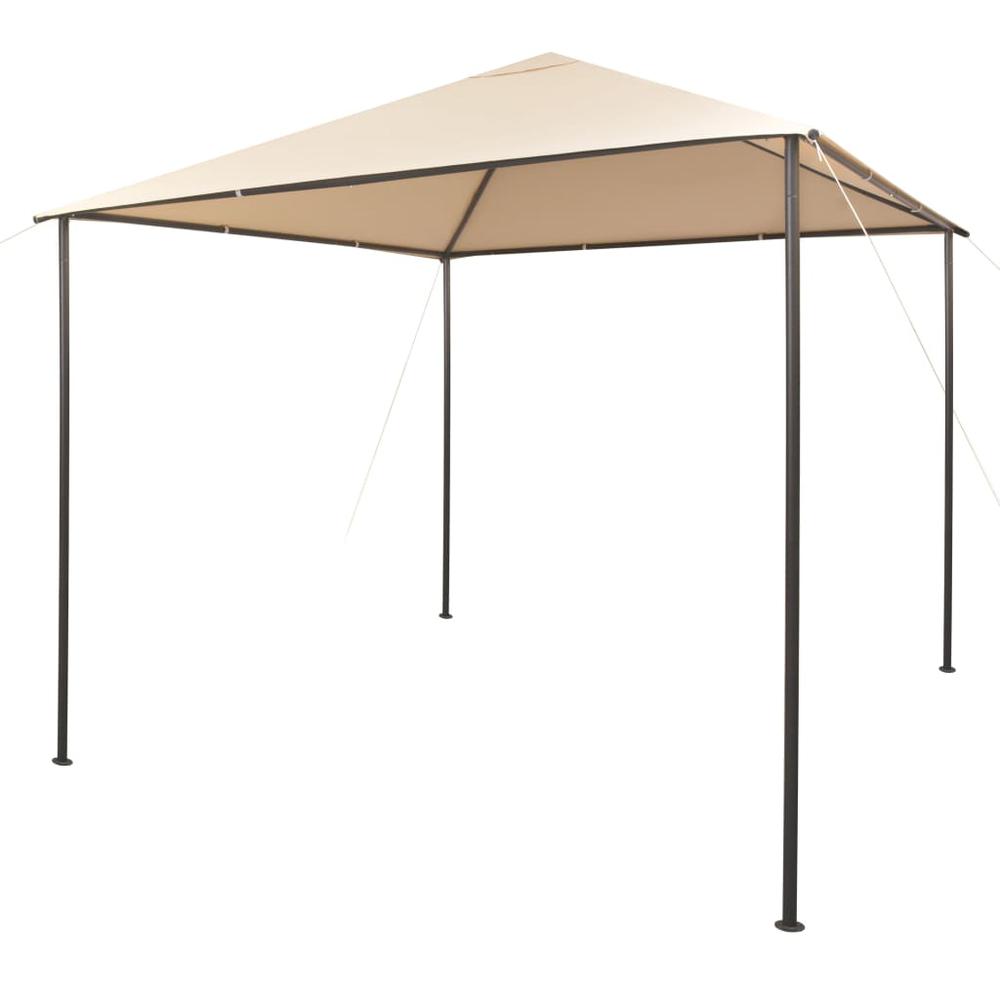 vidaXL Gazebo Pavilion Tent Canopy 118.1"x118.1" Steel Beige, 43172. Picture 1
