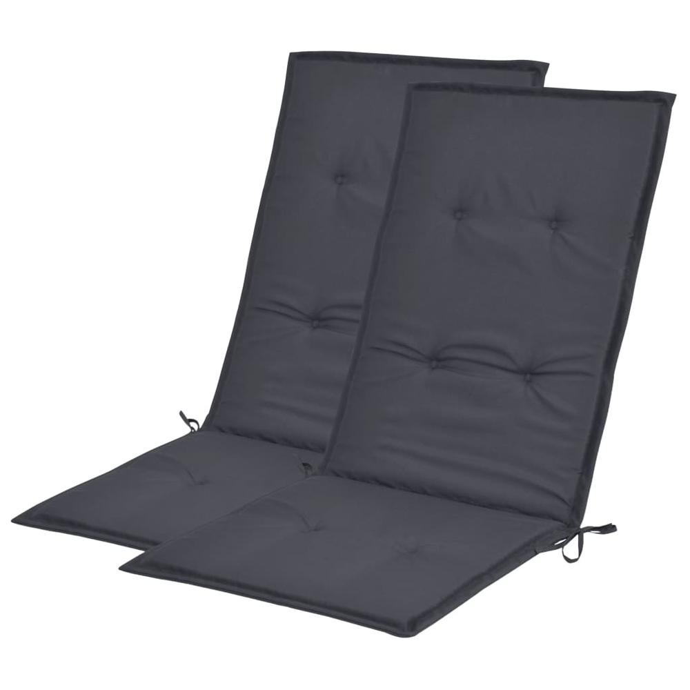 vidaXL Garden Chair Cushions 2 pcs Anthracite 47.2"x19.7"x1.18", 43177. Picture 2
