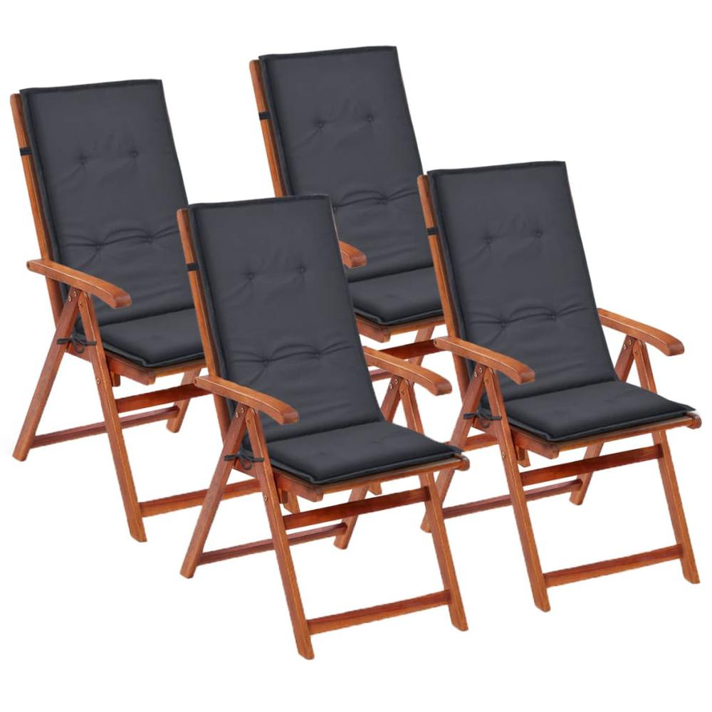 vidaXL Garden Chair Cushions 4 pcs Anthracite 47.2"x19.7"x1.18", 43178. Picture 1