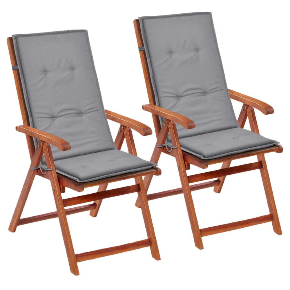 vidaXL Garden Chair Cushions 2 pcs Gray 47.2"x19.7"x1.18", 43179. Picture 1