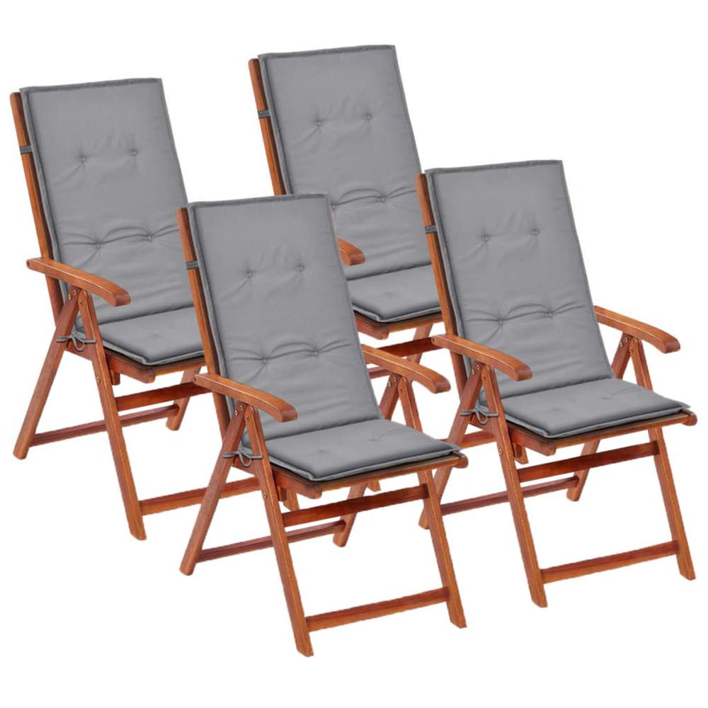 vidaXL Garden Chair Cushions 4 pcs Gray 47.2"x19.7"x1.18", 43180. Picture 1