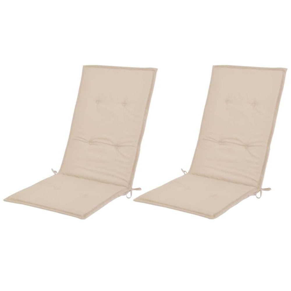 vidaXL Garden Chair Cushions 2 pcs Cream 47.2"x19.7"x1.18", 43181. Picture 4