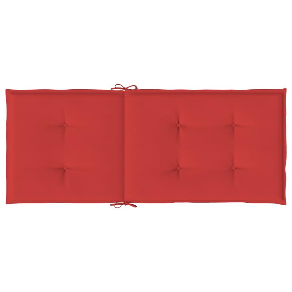 Garden Highback Chair Cushions 2 pcs Red 47.2"x19.7"x1.2" Fabric. Picture 5