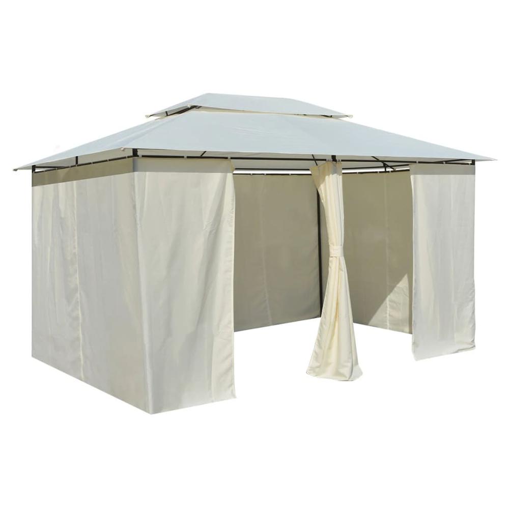 vidaXL Garden Marquee with Curtains 157.5"x118.1" White , 43216. Picture 6