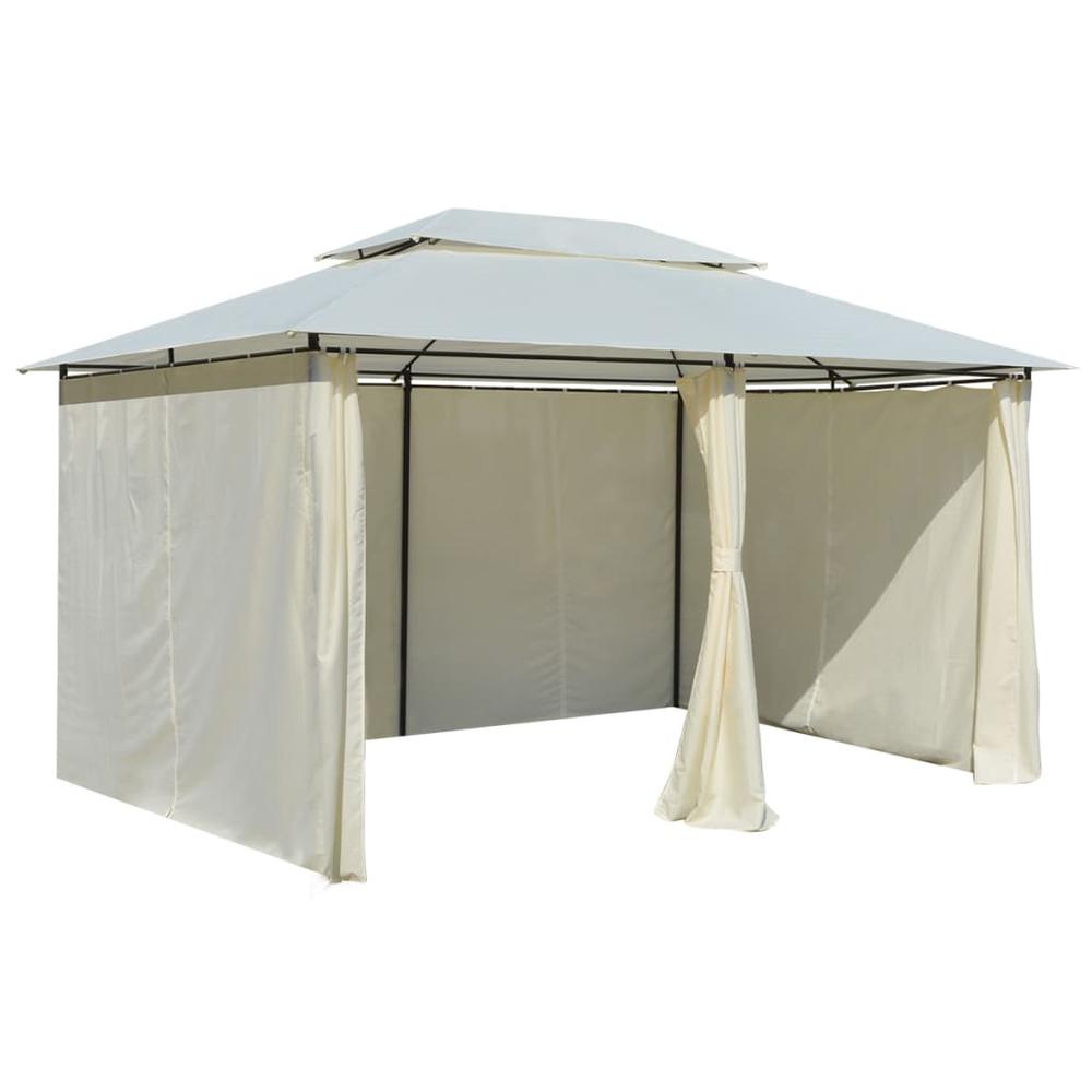 vidaXL Garden Marquee with Curtains 157.5"x118.1" White , 43216. Picture 7