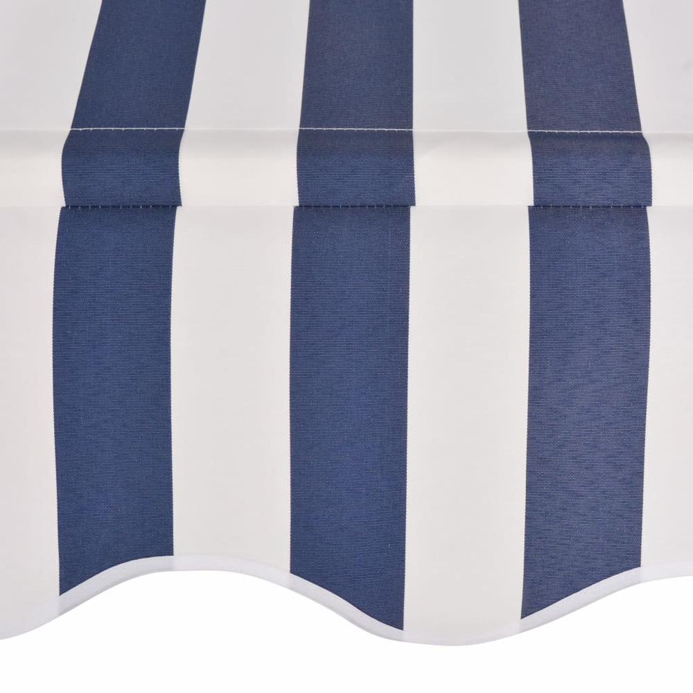 vidaXL Manual Retractable Awning 59" Blue and White Stripes, 43219. Picture 4