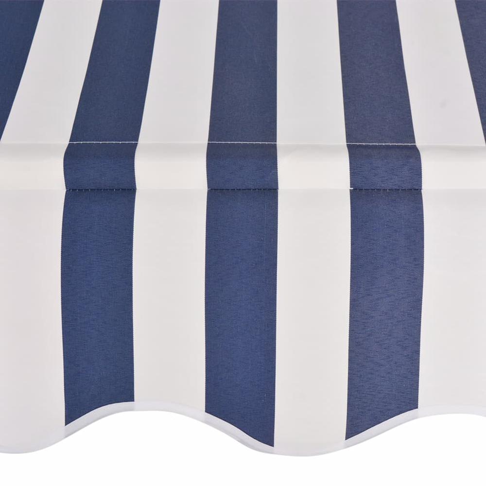 vidaXL Manual Retractable Awning 98.4" Blue and White Stripes, 43221. Picture 4