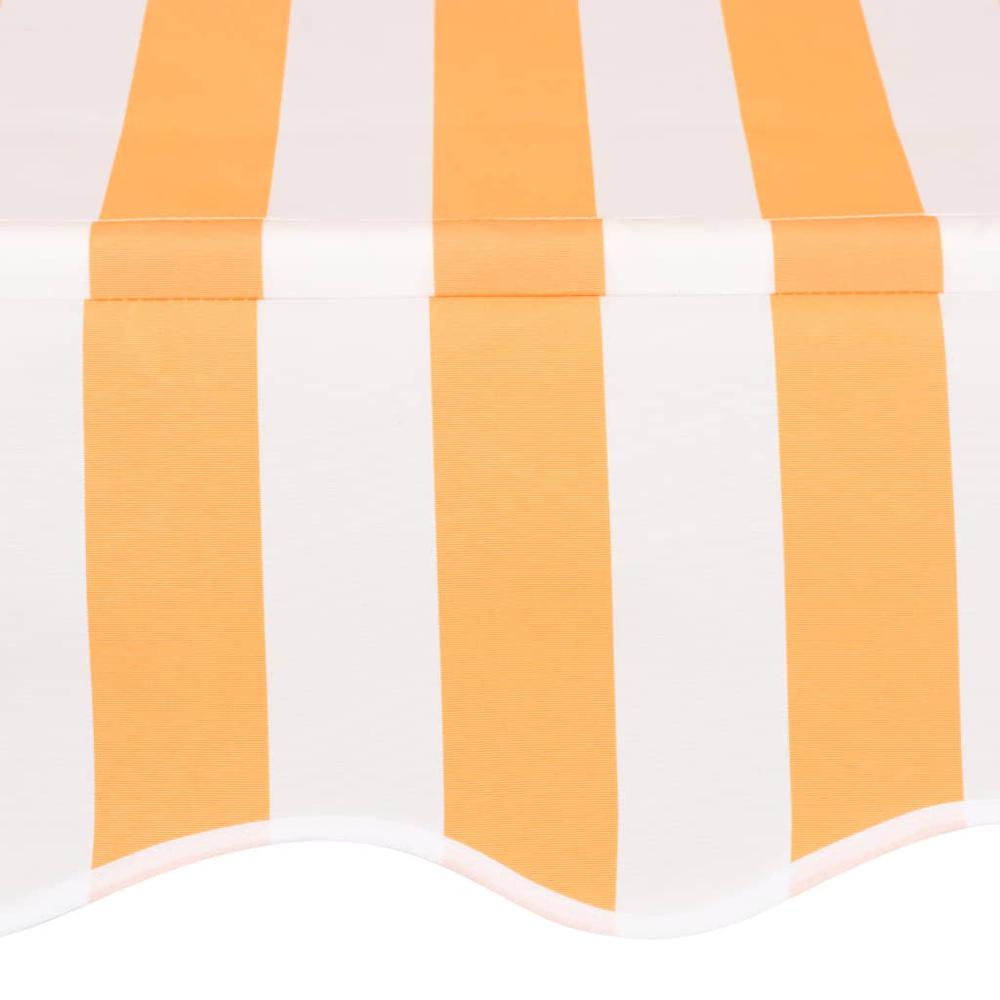 vidaXL Manual Retractable Awning 59" Yellow and White Stripes, 43231. Picture 4