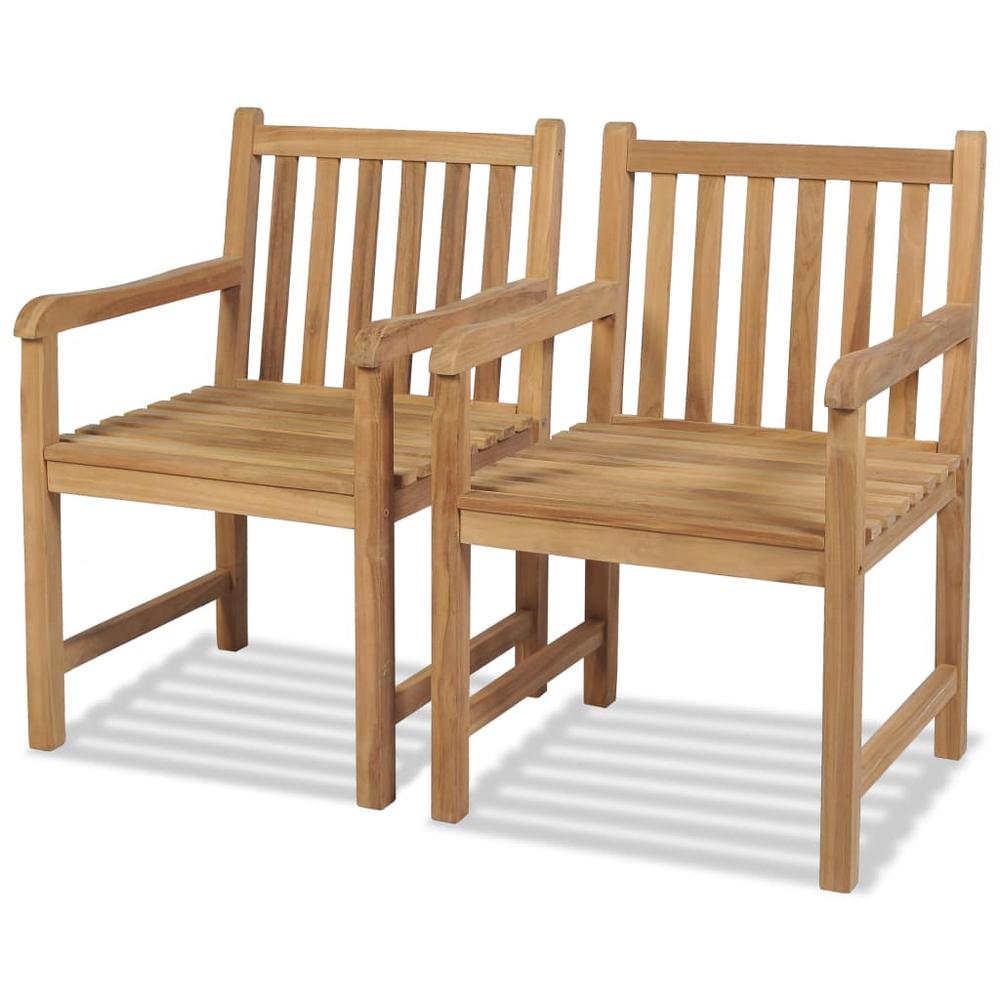 vidaXL Outdoor Chairs 2 pcs Solid Teak Wood, 43250. Picture 1