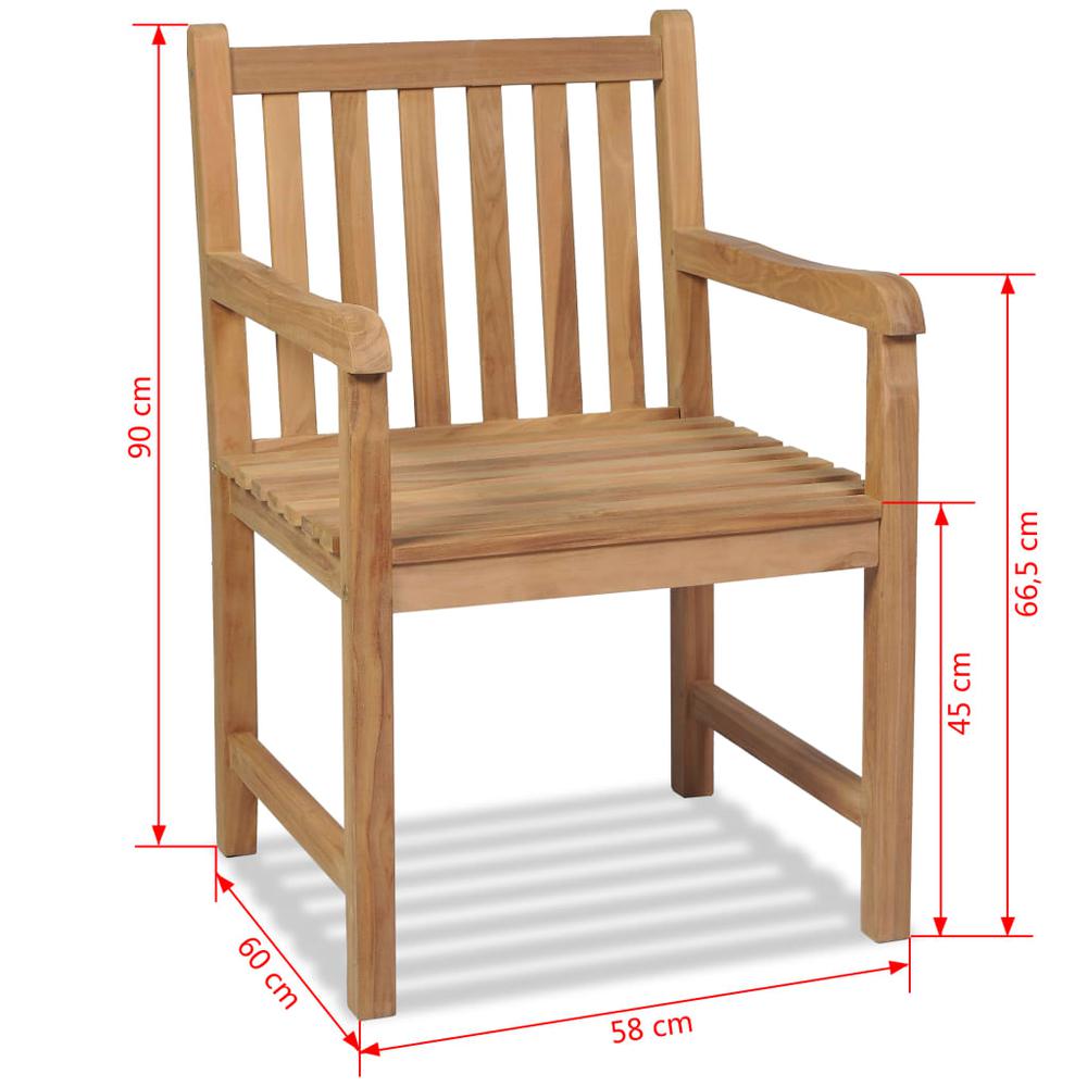 vidaXL Outdoor Chairs 2 pcs Solid Teak Wood, 43250. Picture 7