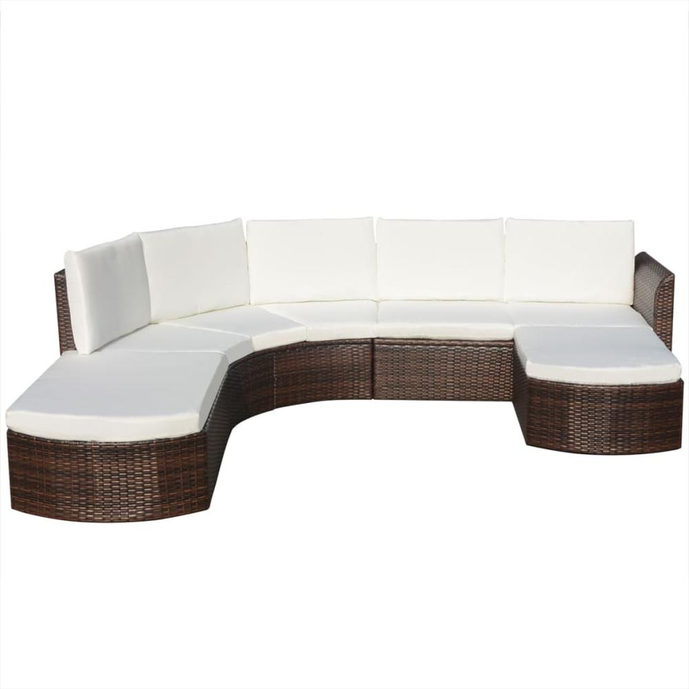 vidaXL 4 Piece Garden Lounge Set with Cushions Poly Rattan Brown, 43298. Picture 3