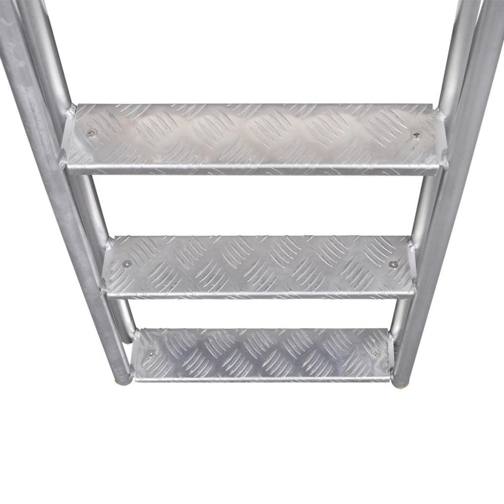 vidaXL 4-Step Dock/Pool Ladder Aluminum 65.7", 91197. Picture 4