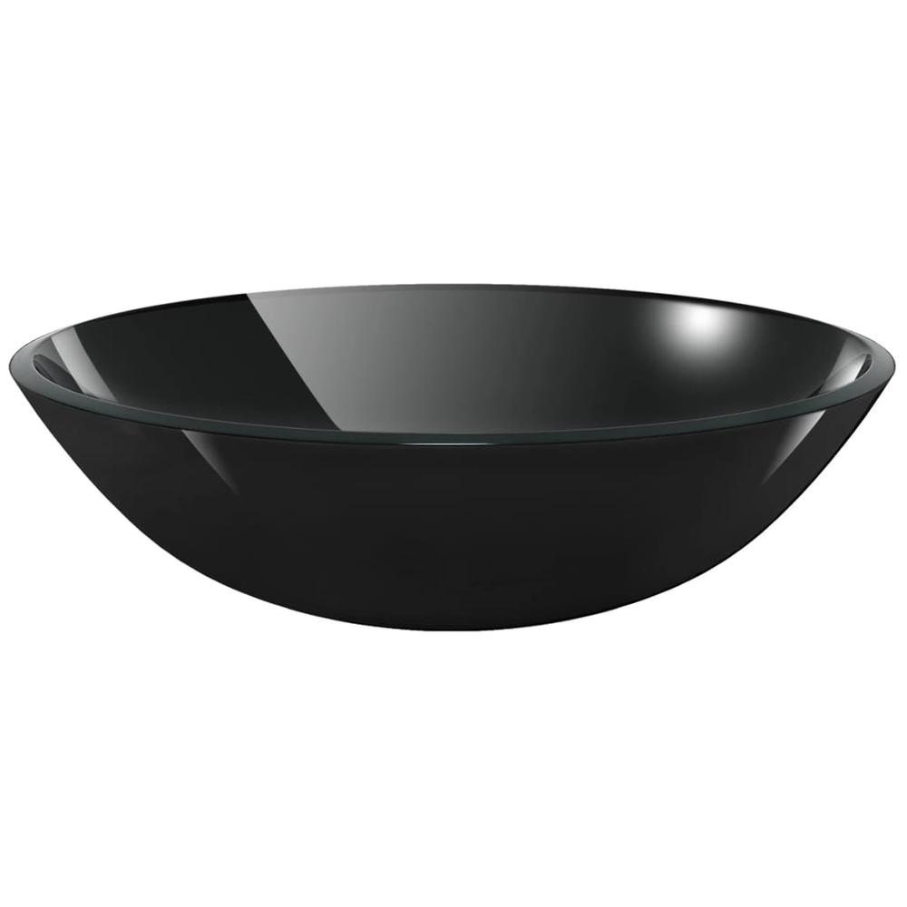 Basin Tempered Glass 16.5" Black. Picture 1