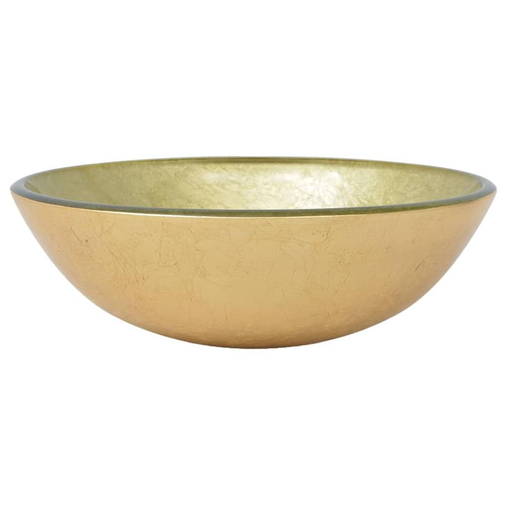 Basin Tempered Glass 16.5" Gold. Picture 1