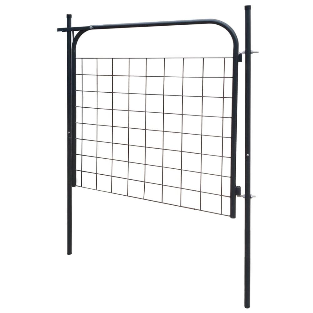 Garden Fence Gate 39.4"x39.4" Anthracite. Picture 1