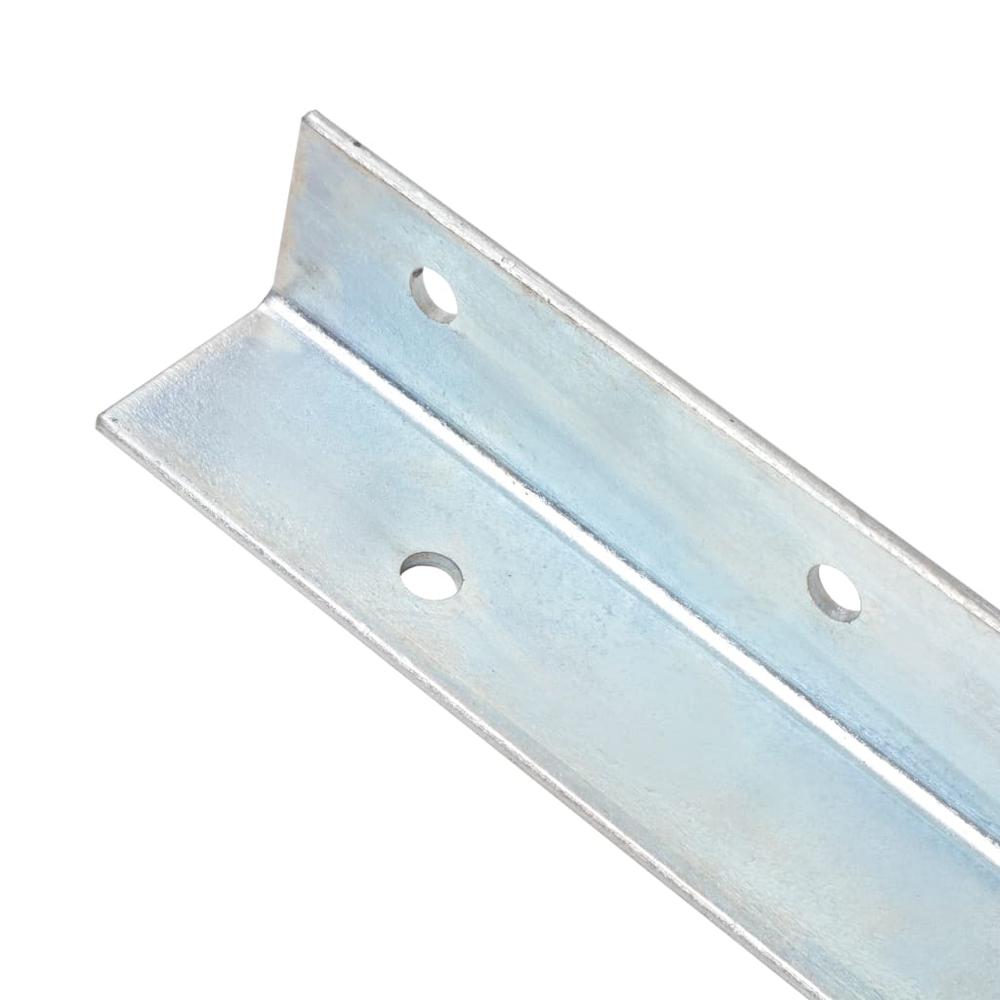 vidaXL L-shaped Ground Anchors 12 pcs Galvanised Steel 2"x2"x19.7", 142302. Picture 3