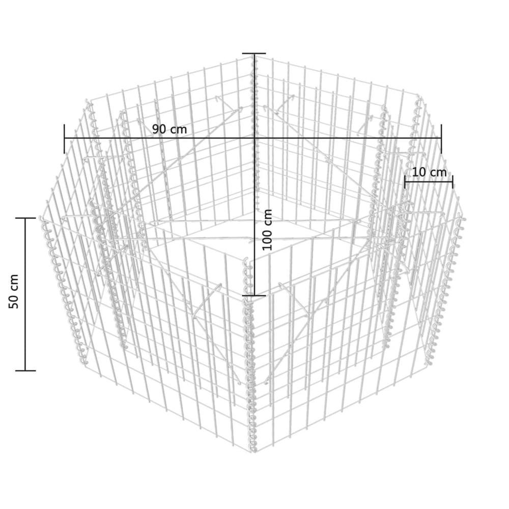 vidaXL Hexagonal Gabion Raised Bed 39.4"x35.4"x19.7", 142532. Picture 5