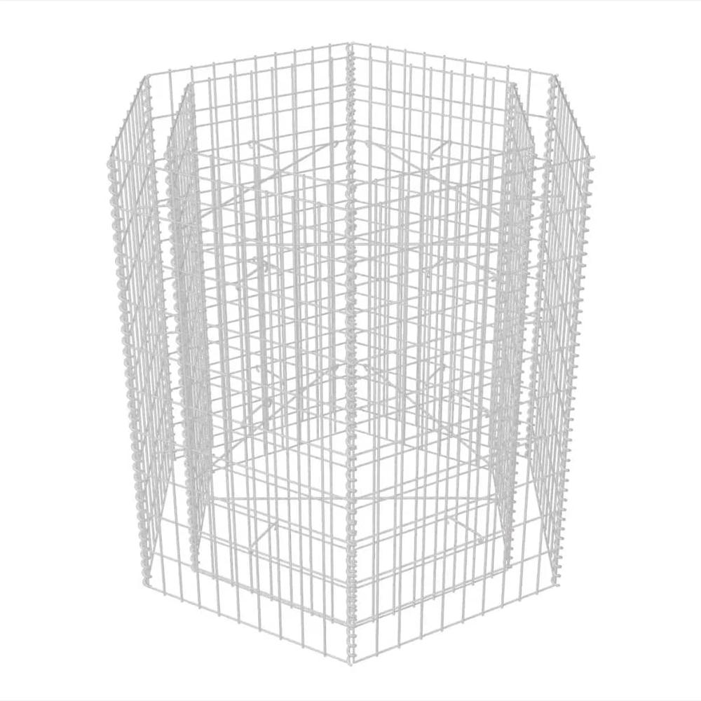 vidaXL Hexagonal Gabion Raised Bed 39.4"x35.4"x39.4", 142533. Picture 3
