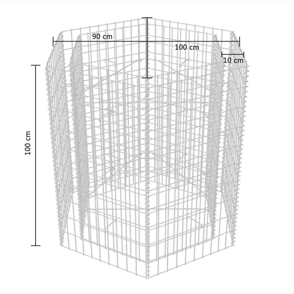 vidaXL Hexagonal Gabion Raised Bed 39.4"x35.4"x39.4", 142533. Picture 5