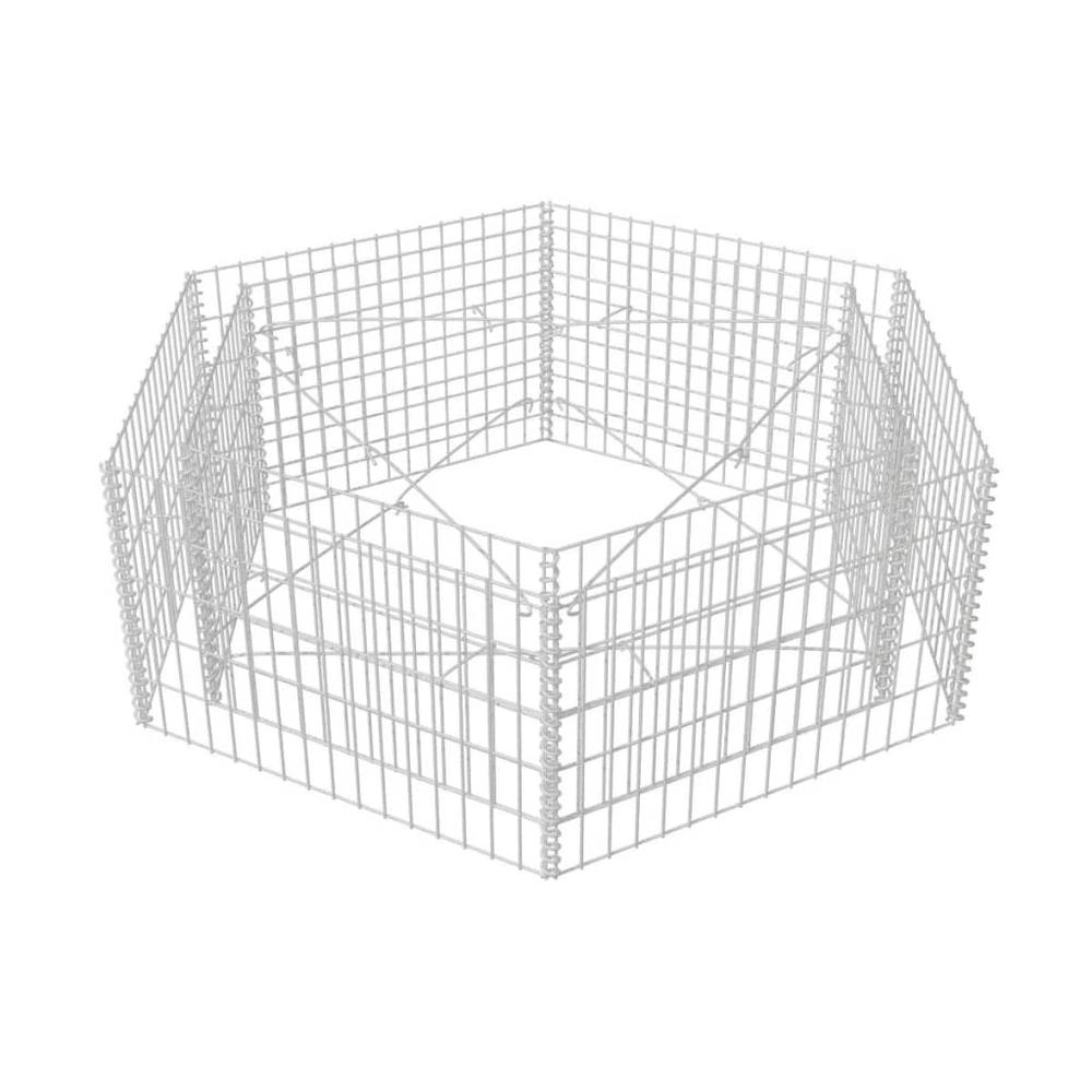 vidaXL Hexagonal Gabion Raised Bed 63"x55.1"x19.7", 142534. Picture 3