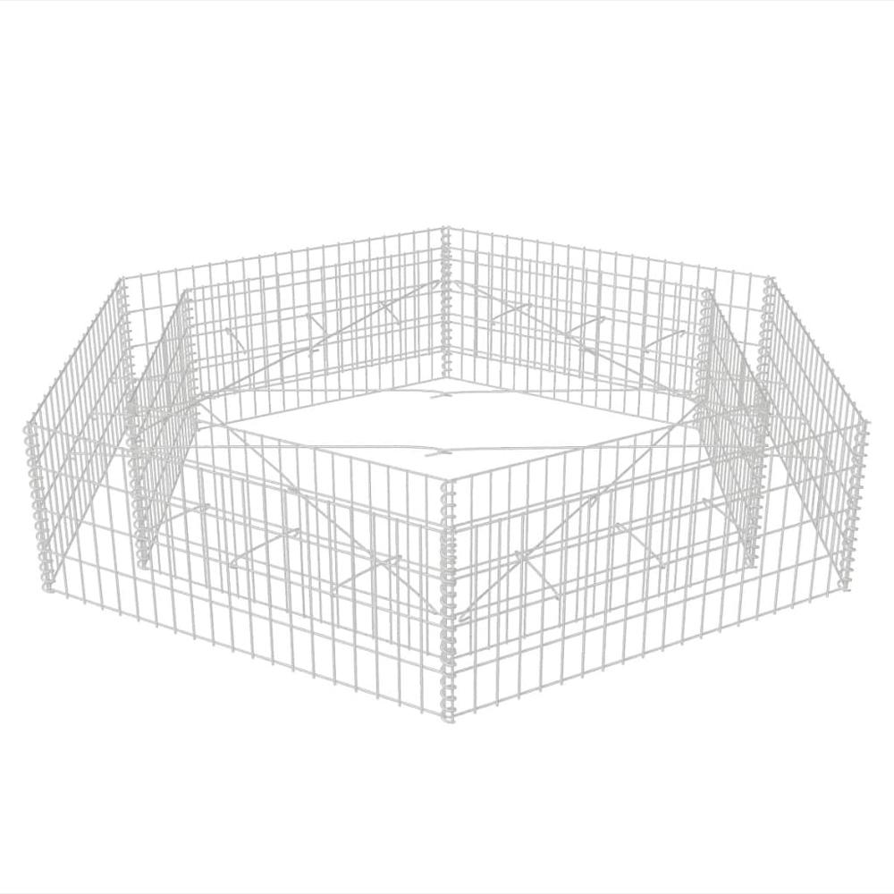 vidaXL Hexagonal Gabion Raised Bed 78.7"x68.1"x15.7", 142536. Picture 3