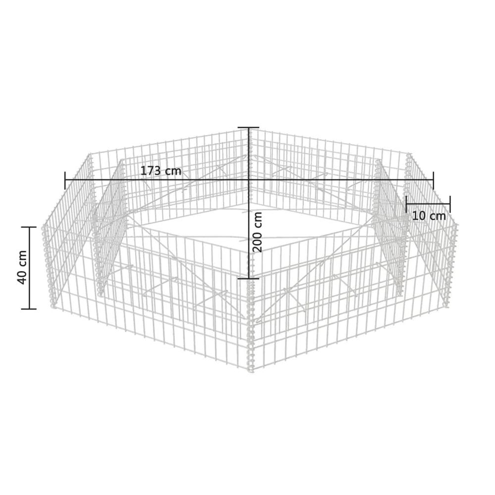 vidaXL Hexagonal Gabion Raised Bed 78.7"x68.1"x15.7", 142536. Picture 5