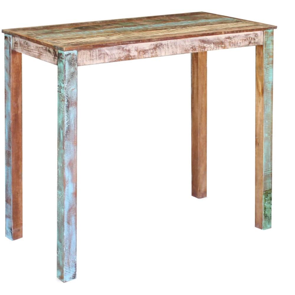 vidaXL Bar Table Solid Reclaimed Wood 45.3"x23.6"x42", 243453. Picture 1