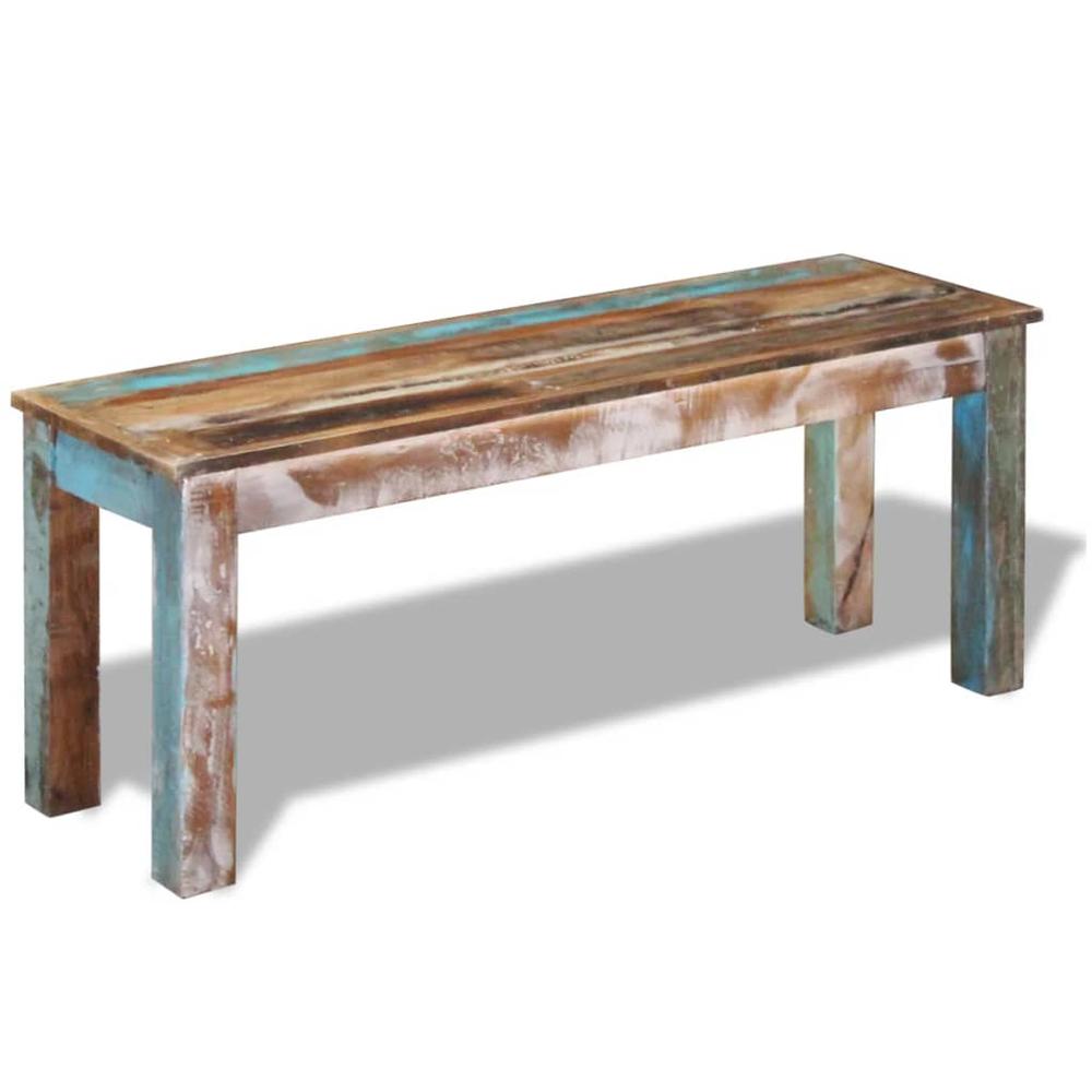 vidaXL Bench Solid Reclaimed Wood 43.3"x13.8"x17.7", 243454. Picture 1