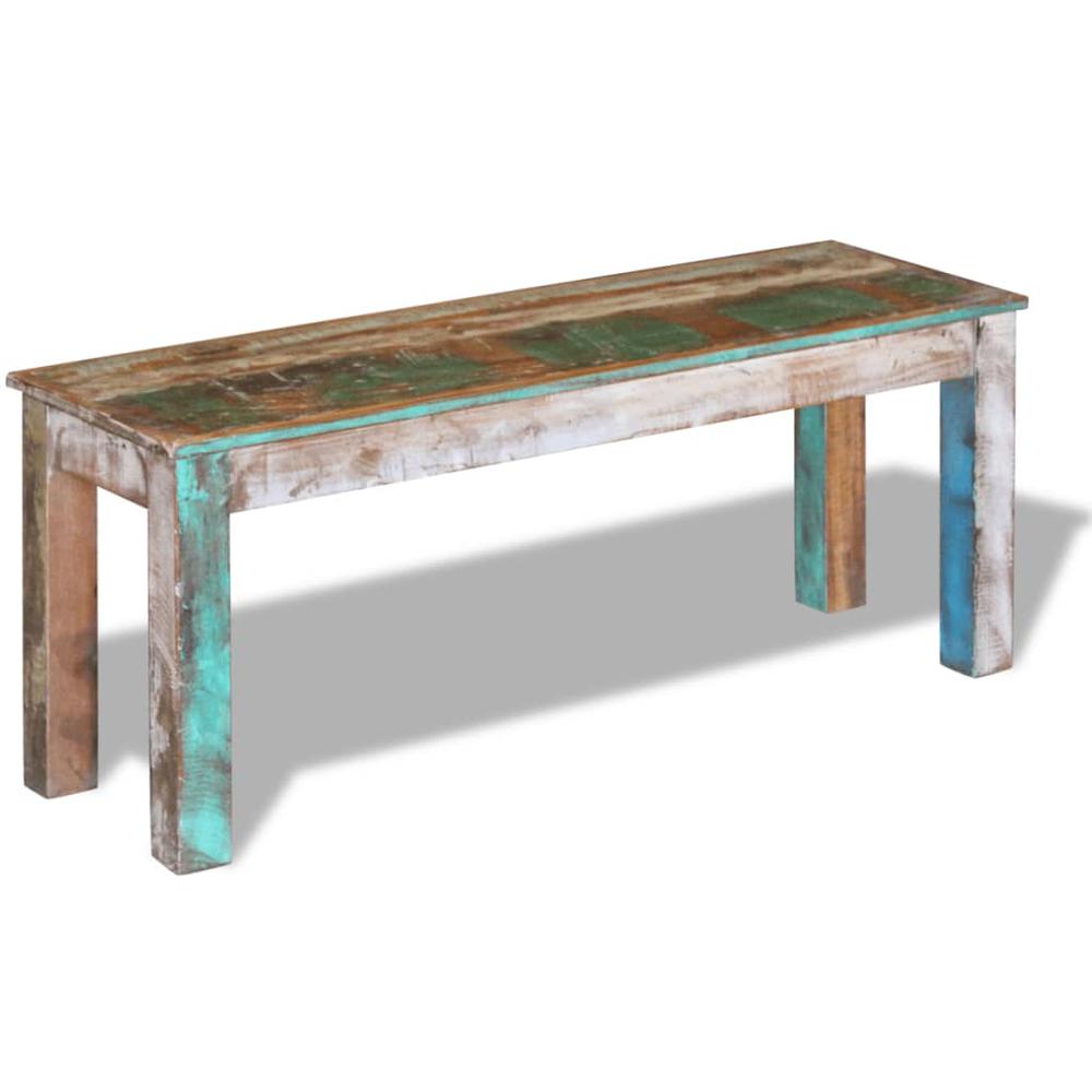 vidaXL Bench Solid Reclaimed Wood 43.3"x13.8"x17.7", 243454. Picture 4