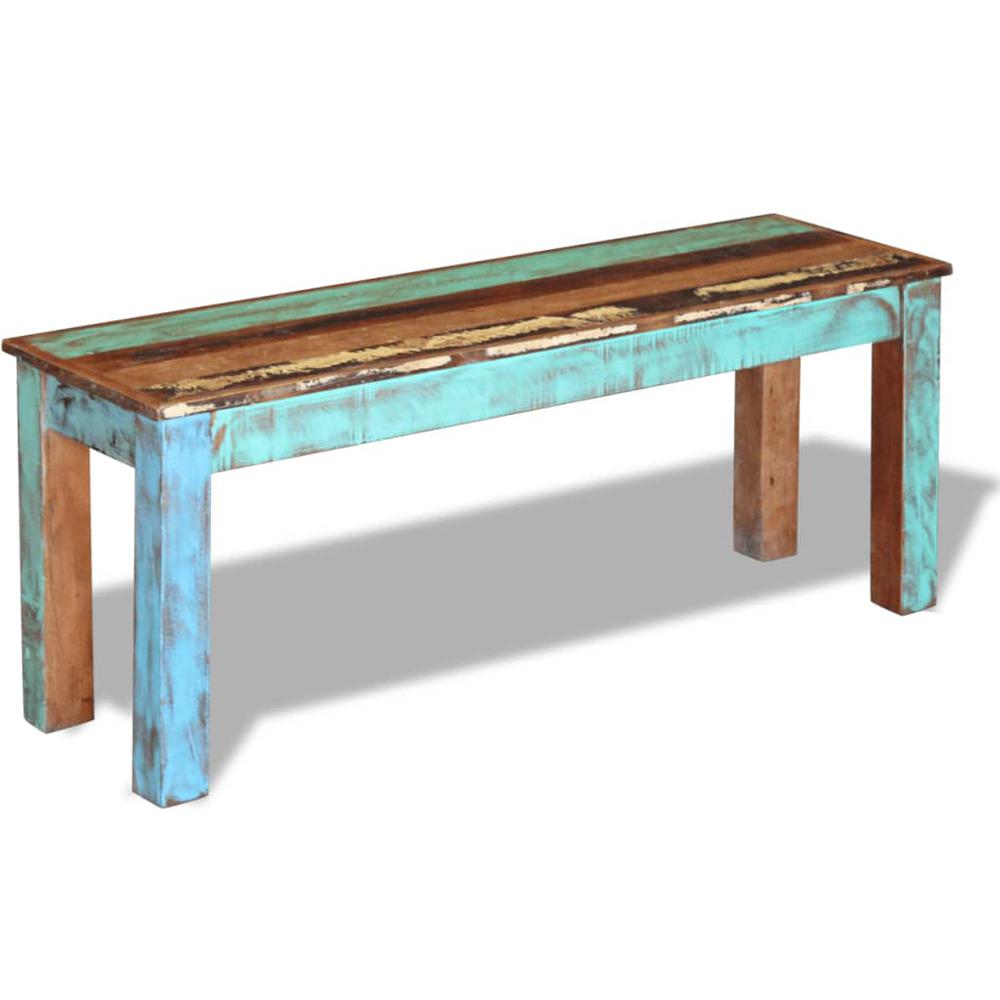 vidaXL Bench Solid Reclaimed Wood 43.3"x13.8"x17.7", 243454. Picture 5