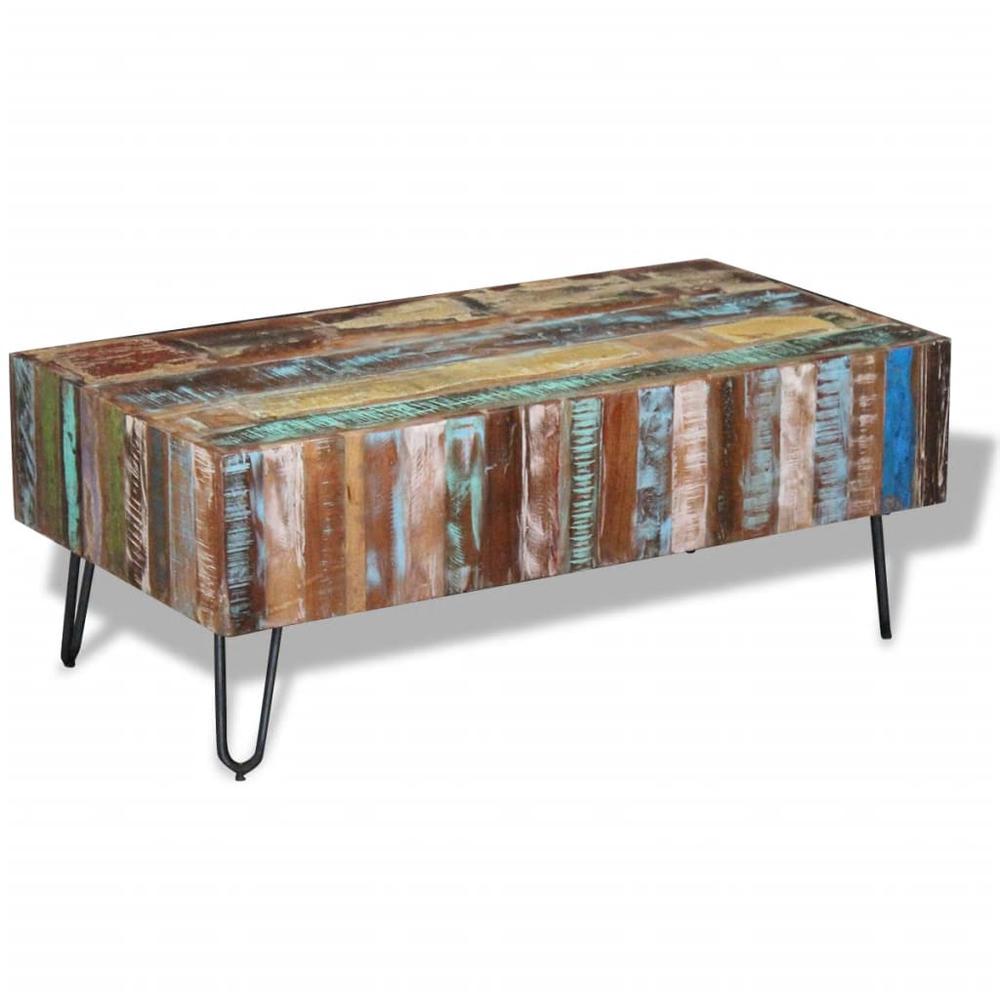 vidaXL Coffee Table Solid Reclaimed Wood 39.4"x19.7"x15", 243455. Picture 1