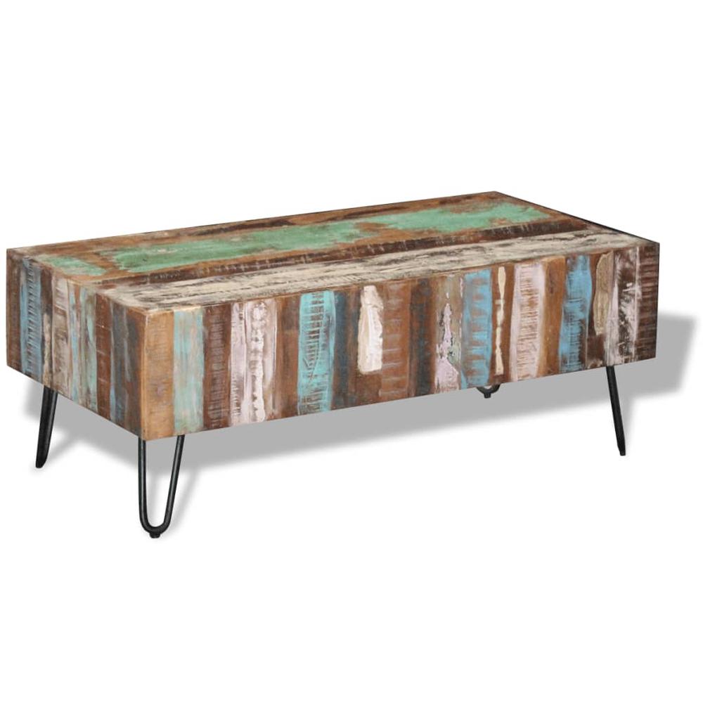 vidaXL Coffee Table Solid Reclaimed Wood 39.4"x19.7"x15", 243455. Picture 4