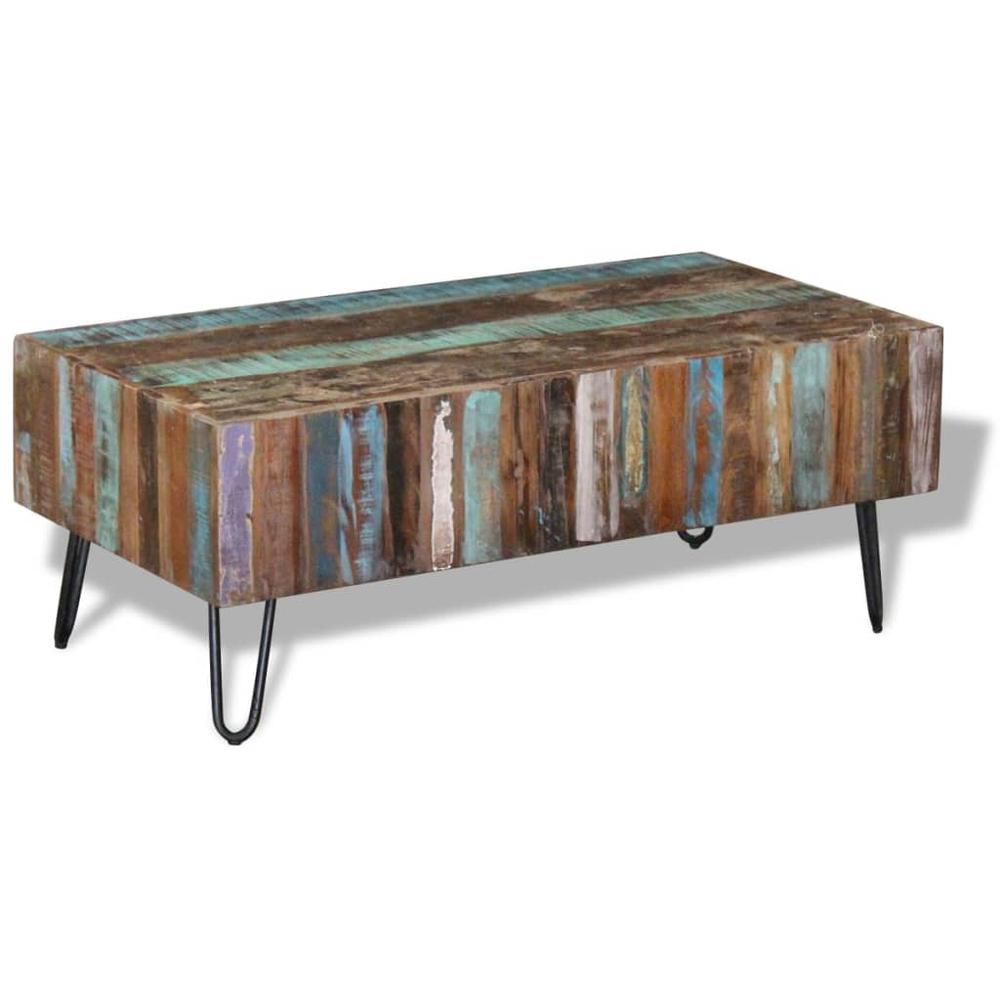 vidaXL Coffee Table Solid Reclaimed Wood 39.4"x19.7"x15", 243455. Picture 5