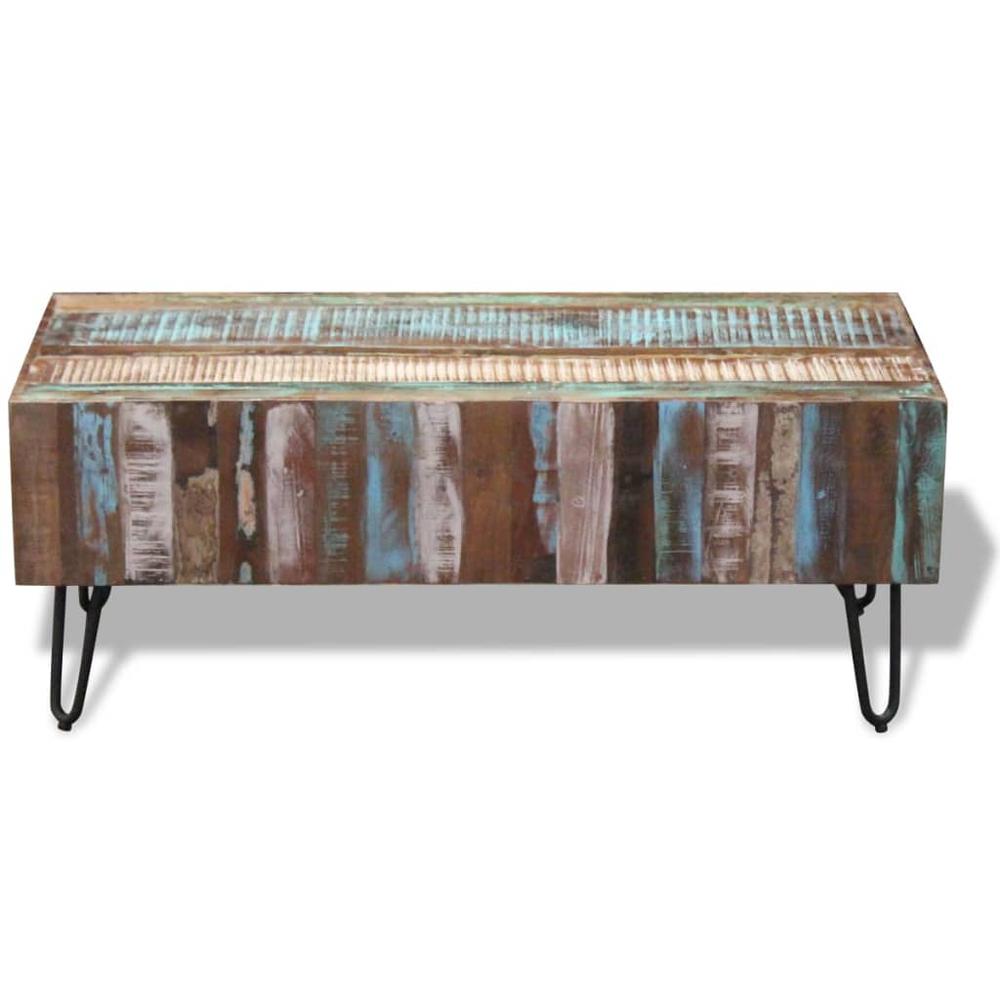 vidaXL Coffee Table Solid Reclaimed Wood 39.4"x19.7"x15", 243455. Picture 6