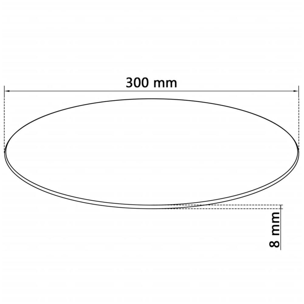 vidaXL Table Top Tempered Glass Round 11.8", 243624. Picture 4